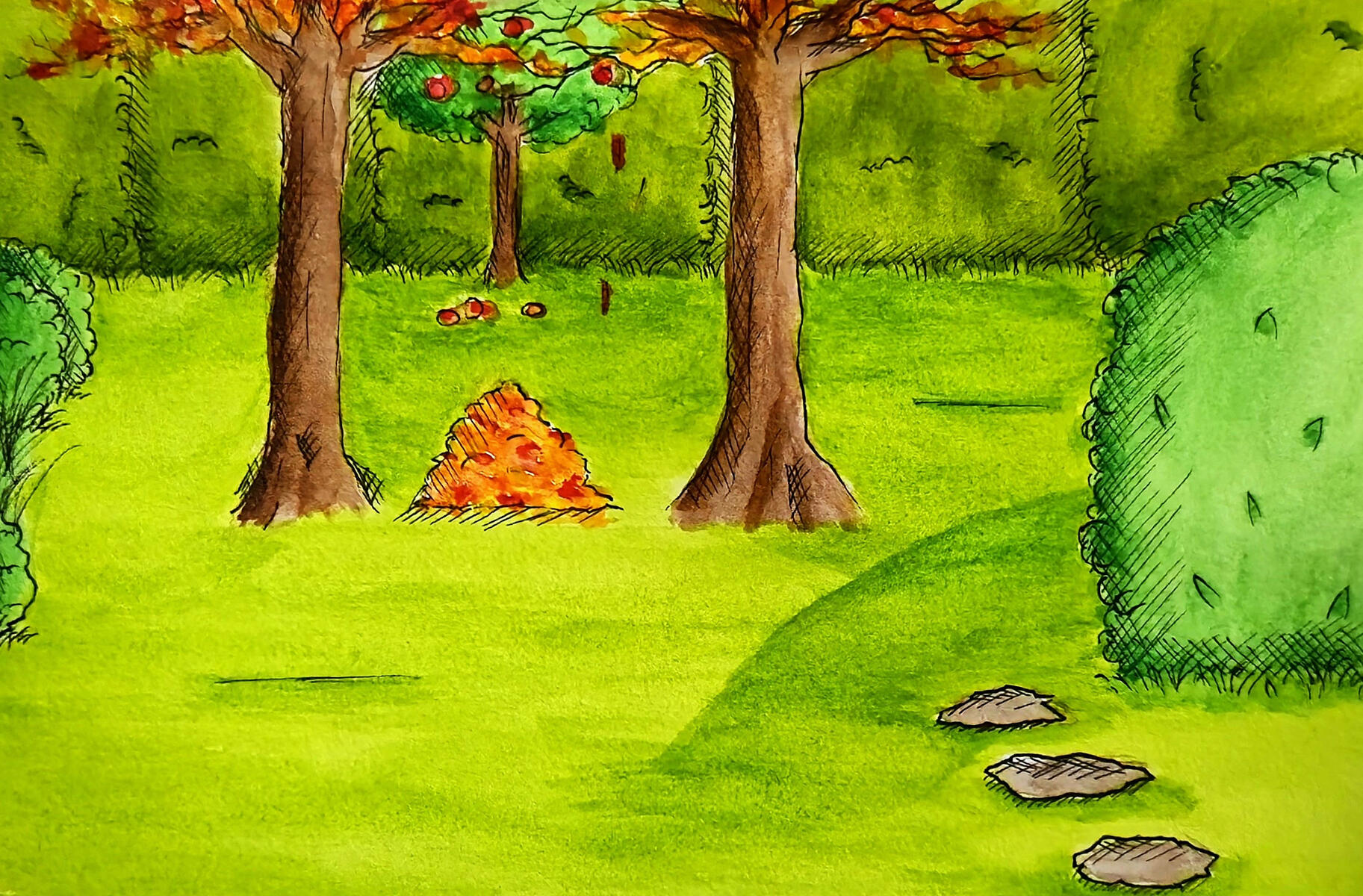 Watercolor and Sakura Pigma Micron ink on paper. Boston, Massachusetts. 2024.